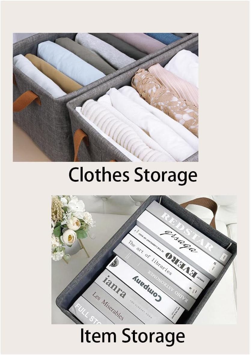 SkyShopy Collapsible Clothes Organizer for Jeans Washable Fabric Closet Storage Box Drawers Foldable Clothing Storage Bins with Handle (1pcs) SkyShopy Collapsible Clothes Organizer for Jeans Washable Fabric Closet Storage Box Drawers Foldable Clothing Storage Bins with Handle (1pcs)
